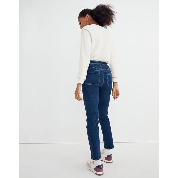 Madewell NWT High-Rise Slim Straight Jeans in Bryston Wash Size 24 MSRP $98 - Picture 2 of 9